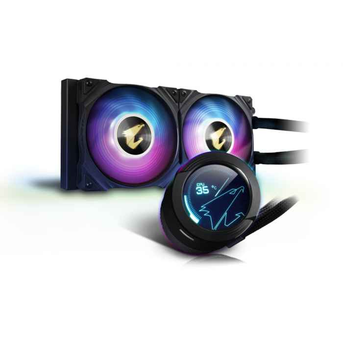 CPU Cooler Gigabyte AORUS WATERFORCE X 240, LCD Display, RGB Fusion